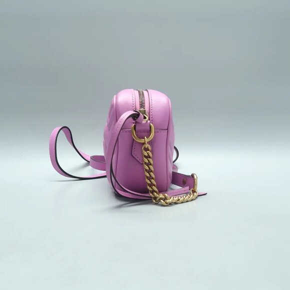 GUCCI GG Marmont Purple Leather Shoulder Bag 922-021825 - Picture 4 of 12